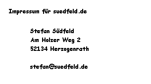 Impressum Südfeld.de